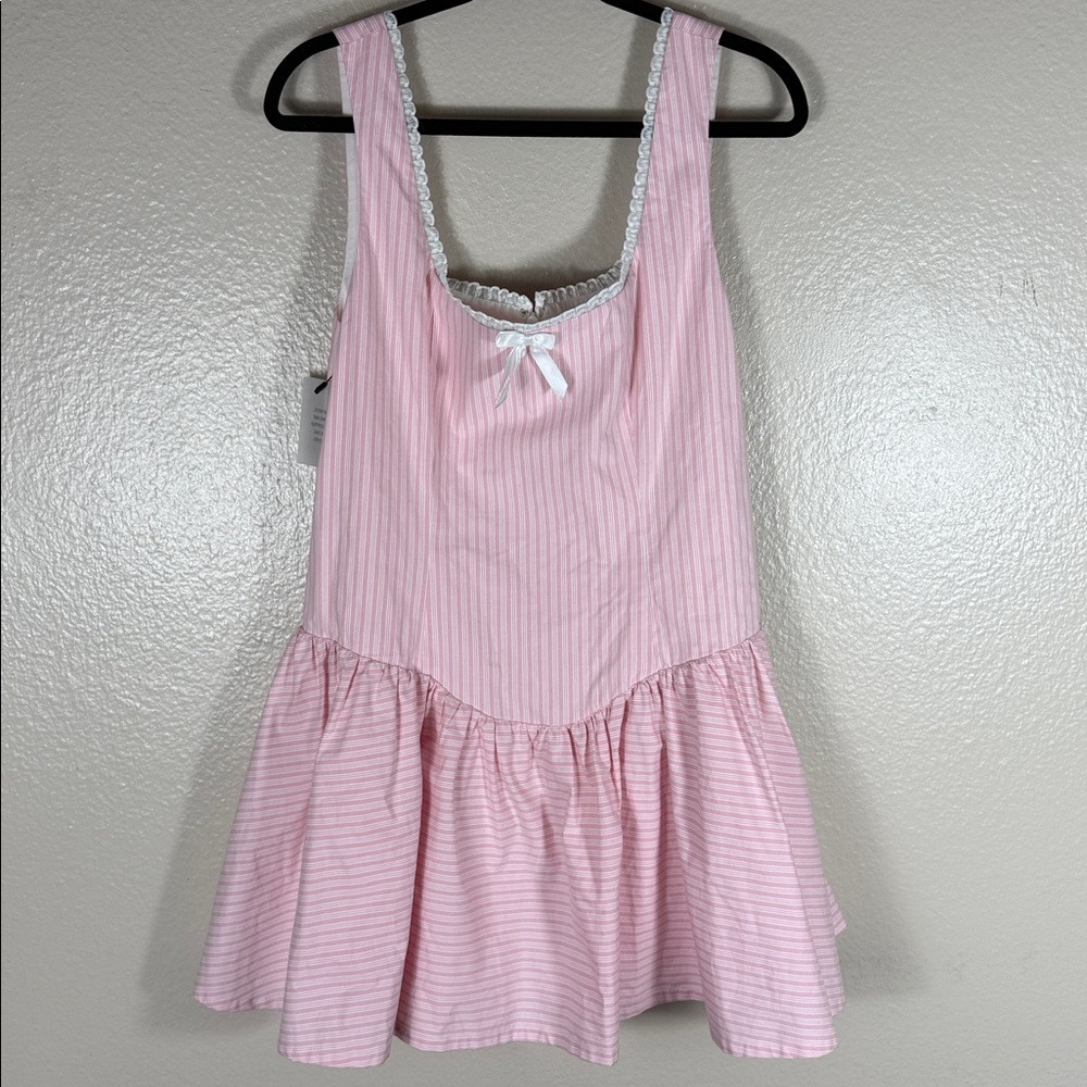 MAJORELLE Cynthia Mini Dress in Pink & White Stripe - Picture 4 of 8